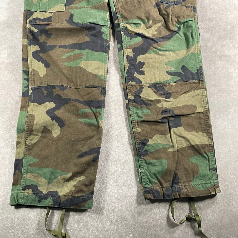 Vintage 80s 90s US Army Woodland Camo Cargo Pants Large Double Knee 29W Military - Picture 10 of 11